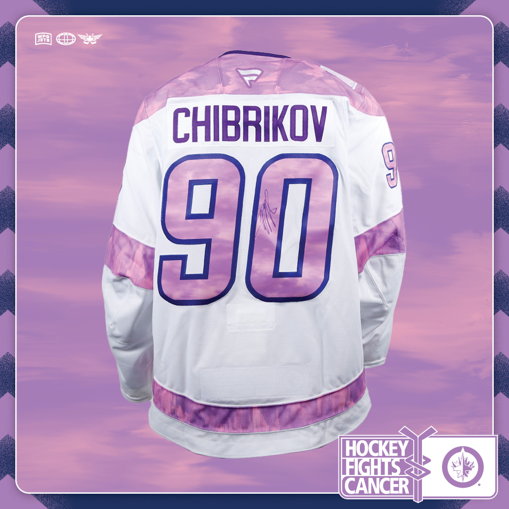 Nikita Chibrikov #90 Team Issued Limited Edition Autographed Hockey Fights Cancer Jersey
