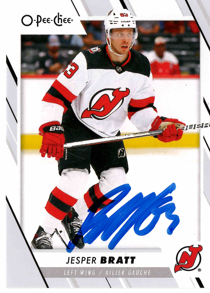 Jesper Bratt Autographed 2023-24 O-Pee-Chee #122 Hockey Card