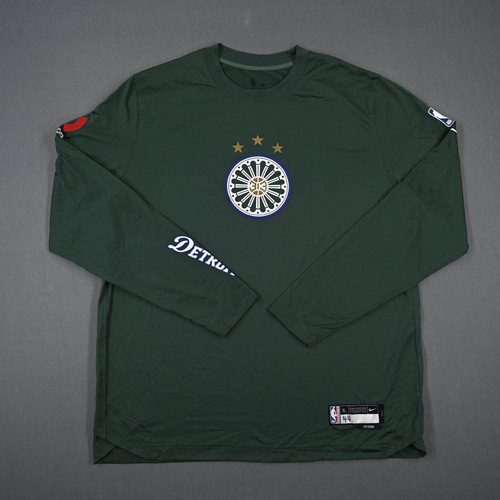 Image of Bogdanovic, Bojan - Detroit Pistons - Game-Issued City Edition Long-Sleeved Shooting Shirt - 2022-23 NBA Season