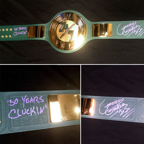 The Gobbledy Gooker SIGNED WWE 24/7 Championship Replica Title