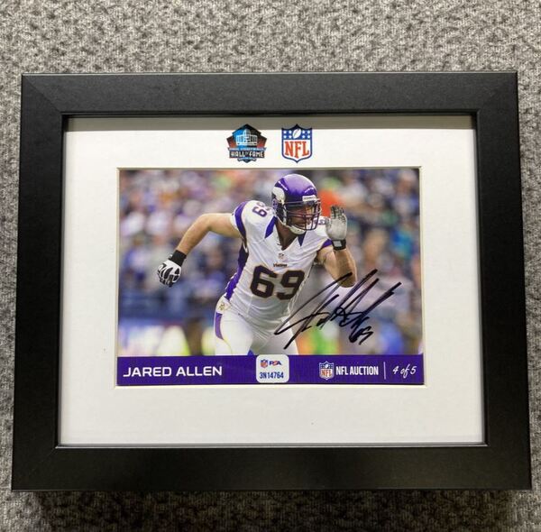 HOF - Vikings Jared Allen NFL Auction Exclusive Signed 5x7 Photo Individ...