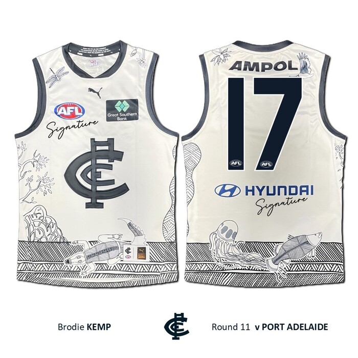 Photo of Brodie Kemp #17 Carlton 2026 Indigenous Clash Guernsey