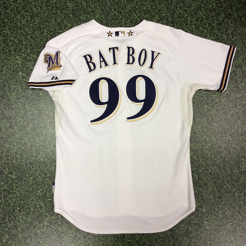 Brewers Charity Auction Bat Boy 2008 All Star Home White Jersey MLB