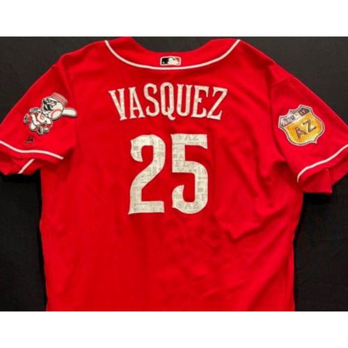 VASQUEZ -- Authentic Reds Jersey -- $1 Jersey Auction -- $5 Shipping -- Size 50 (Not MLB Authenticated)