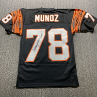 HOF - Bengals Anthony Munoz Signed Mitchell and Ness Jersey with HOF 98 ...