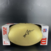 NFL - Broncos Audric Estime Signed Gold Composite Football