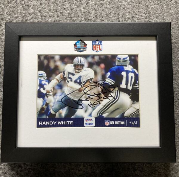 HOF - Cowboys Randy White NFL Auction Exclusive Signed 5x7 Framed Photo ...