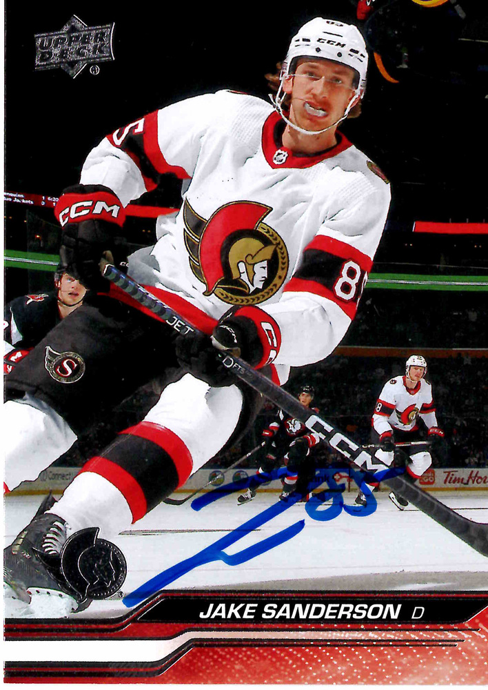 Jake Sanderson Autographed 2023 - 24 UD SERIES 2 Hockey Card #378 