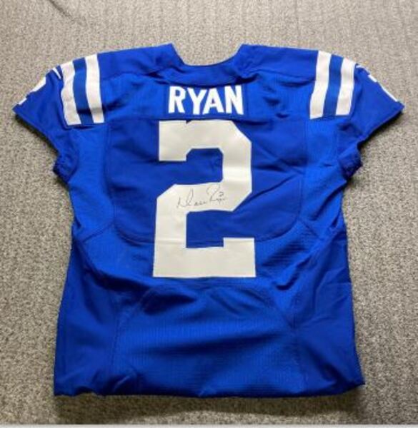 Crucial Catch - Colts Matt Ryan Signed Game Issued Jersey 2022 Season Si...
