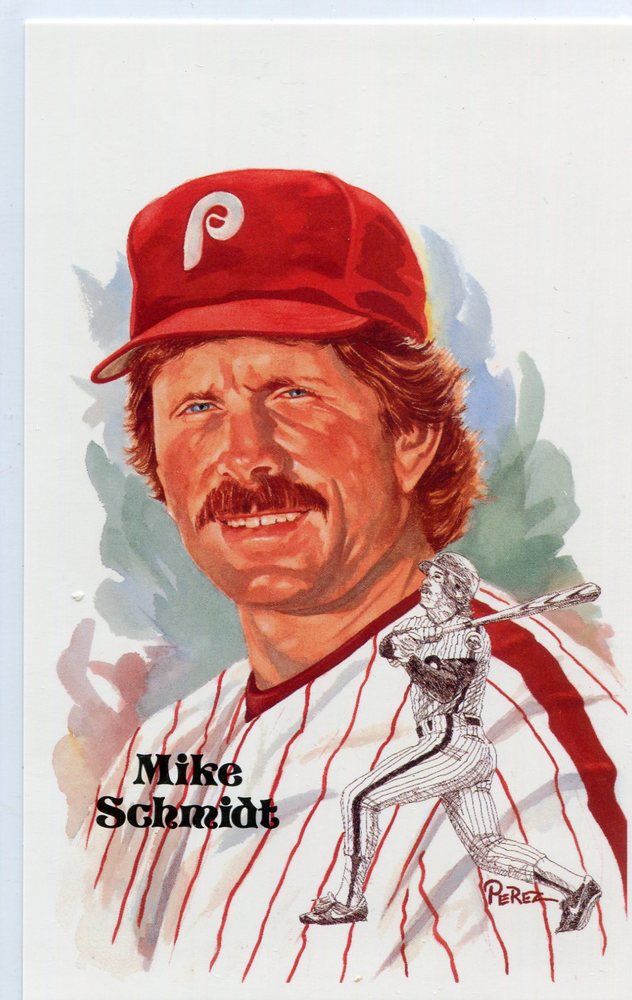 1980-02 Perez-Steele Hall of Fame Postcards #223 Mike Schmidt -- HOF Class of 1995