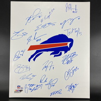 NFL - Bills Multi Sign Bills Logo Canvas (24x20) Signed By Over 18 Playe...