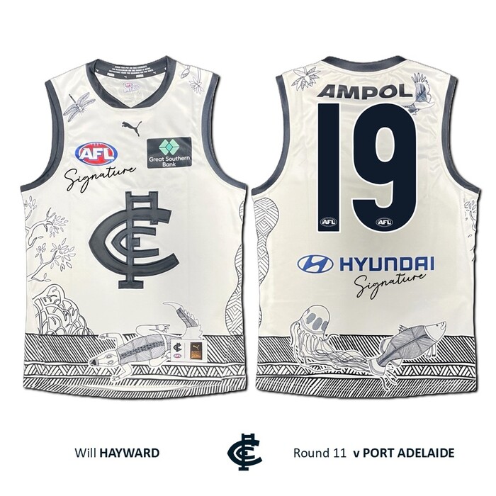 Photo of Will Hayward #19 Carlton 2026 Indigenous Clash Guernsey
