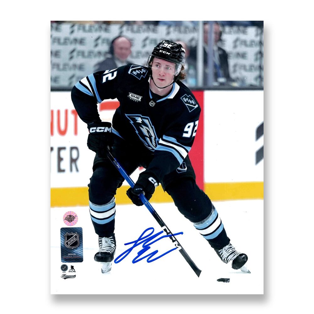 Logan Cooley Autographed Utah Mammoth Home 8x10 Photo