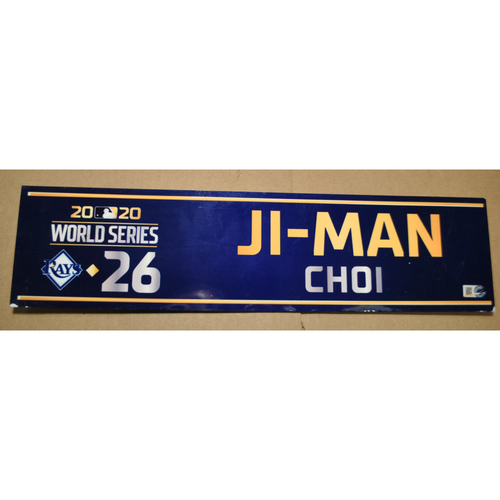 Game-Used Locker Name Plate - 2020 World Series - Los Angeles Dodgers vs. Tampa Bay Rays - Used Entire Series - Ji-Man Choi (Tampa Bay Rays)