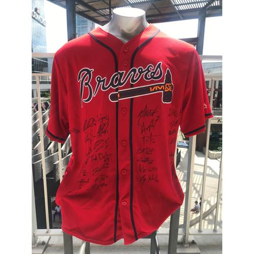 2021 Atlanta Braves Team Signed Red Home Jersey