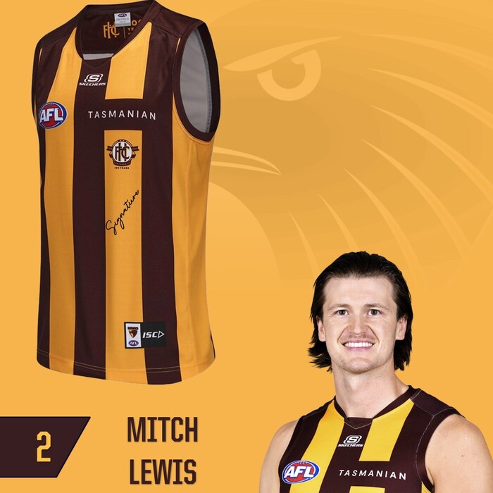 Photo of Mitch Lewis #2 Hawthorn 2025 Elimination Final Player-Issue Guernsey