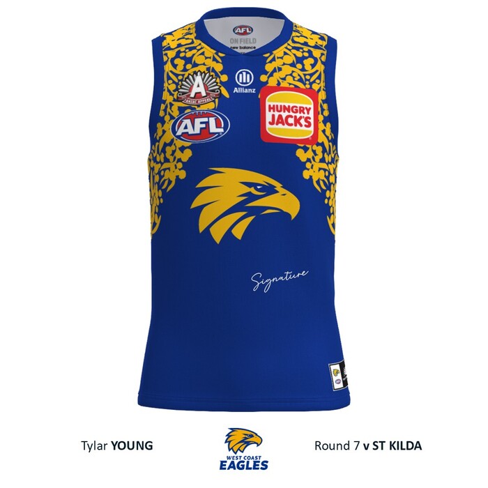 Photo of Tylar Young #20 West Coast Eagles 2026 Anzac Match-Worn Guernsey