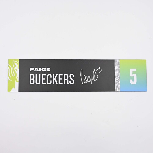 Image of Bueckers, Paige - Dallas Wings - Locker Room Nameplate - Autographed - 2025 WNBA Season