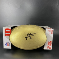 NFL - Broncos Audric Estime Signed Gold Composite Football
