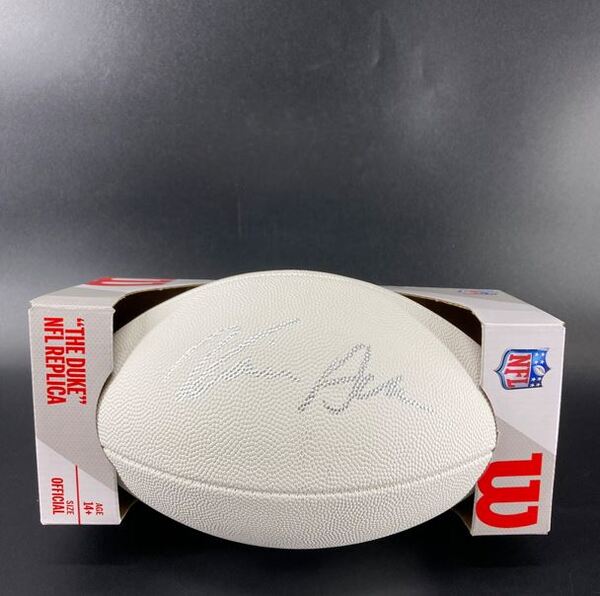 NFL - Commanders Kazmeir Allen Signed White Composite Football
