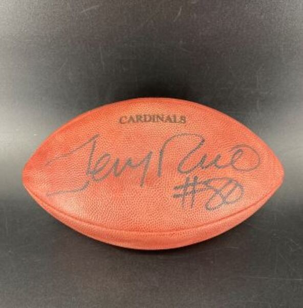 Cardinals - Jerry Rice Signed Authentic Football (Low Air)