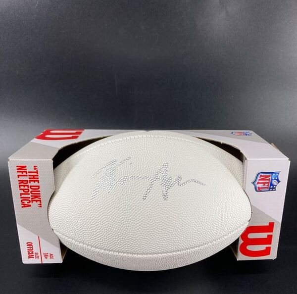 NFL - Commanders Kazmeir Allen Signed White Composite Football