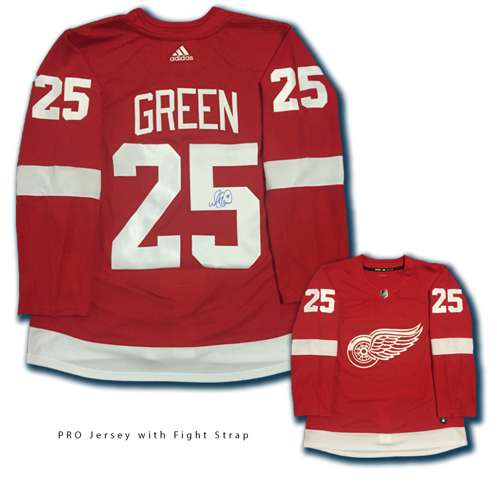 MIKE GREEN Signed Detroit Red Wings Red Adidas Jersey