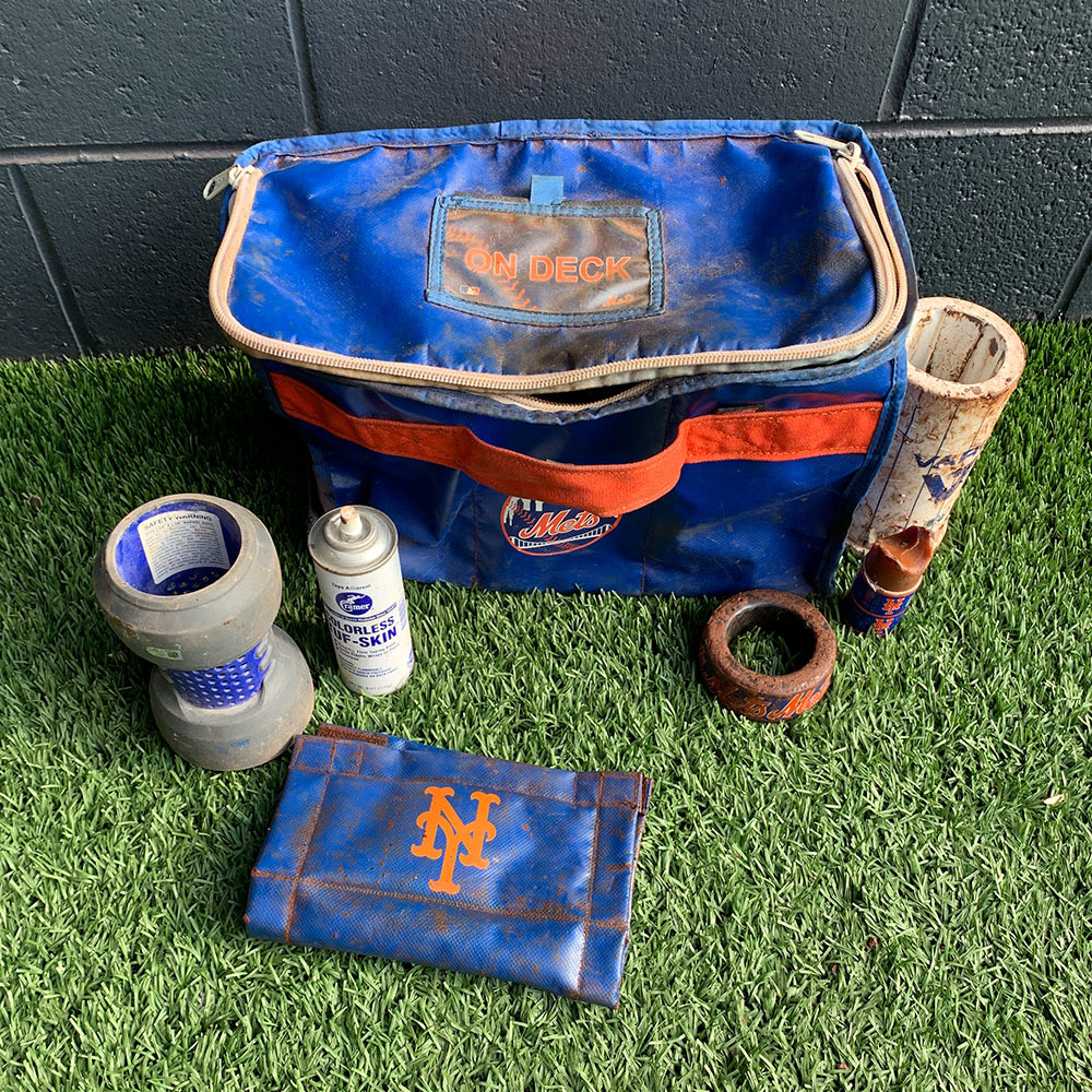 Game Used On Deck Circle Equipment Set Set Includes Bag, Pine Tar Rag