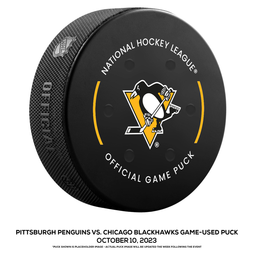 Pittsburgh Penguins GameUsed Puck vs. Chicago Blackhawks on October 10