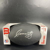 NFL - Lions Isaac TeSlaa Signed Black Composite Silver Series Football