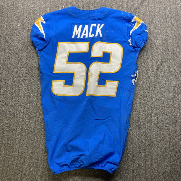 STS - Chargers Khalil Mack Game Worn Jersey (11/20/22) Size 40 With Capt...