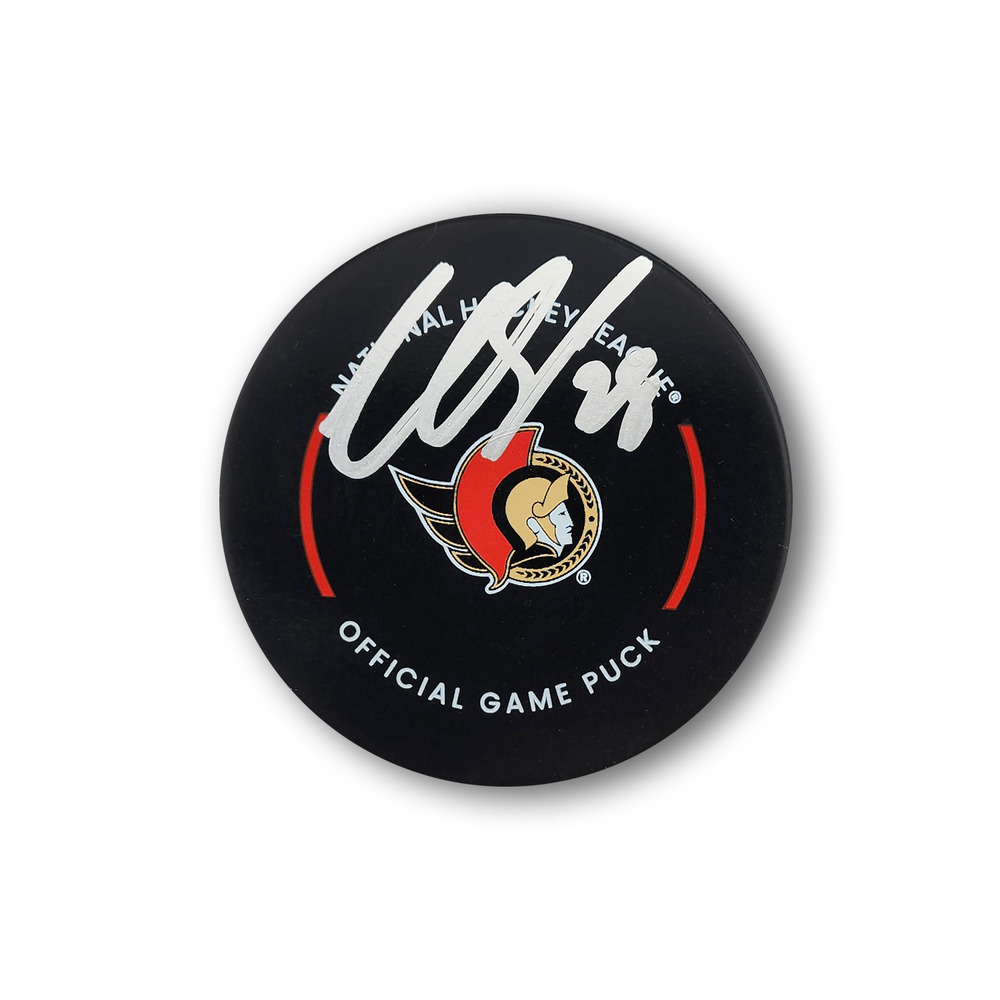 Claude Giroux Autographed Ottawa Senators Official Hockey Puck (Silver)