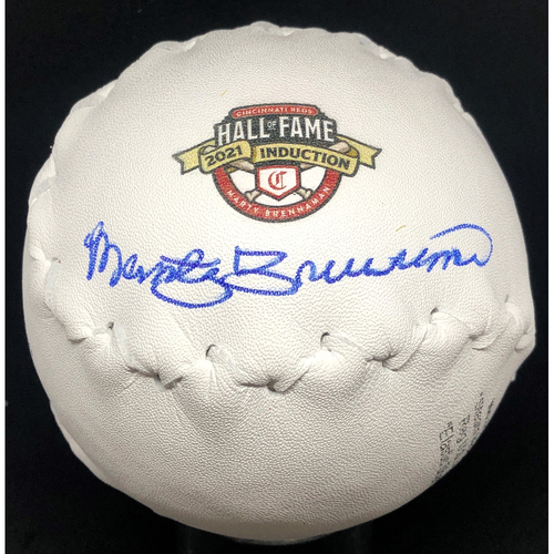 Marty Brennaman AUTOGRAPHED Softball with HOF 2021 Induction Logo