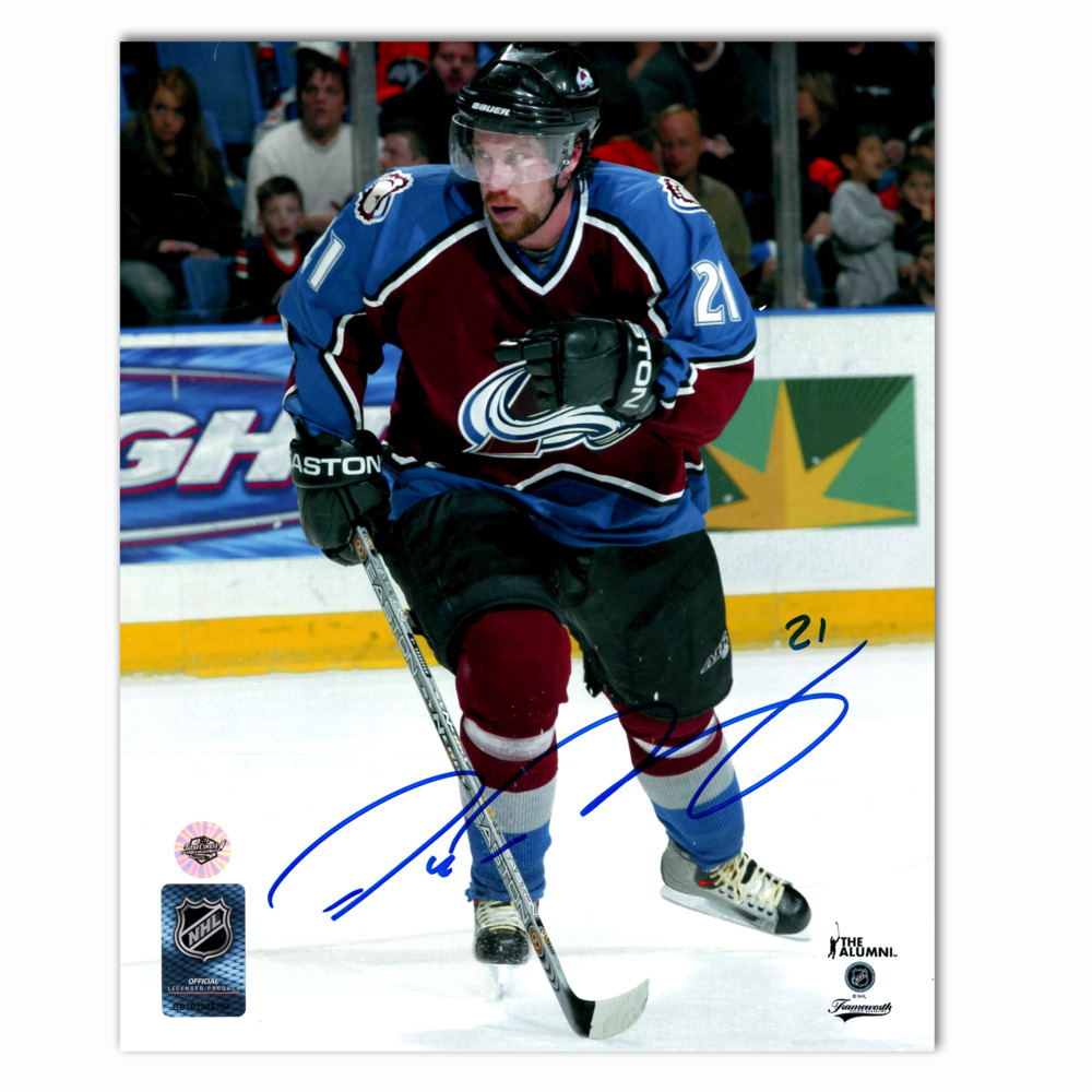 Peter Forsberg Autographed Colorado Avalanche Home 8x10 Photo (Action)