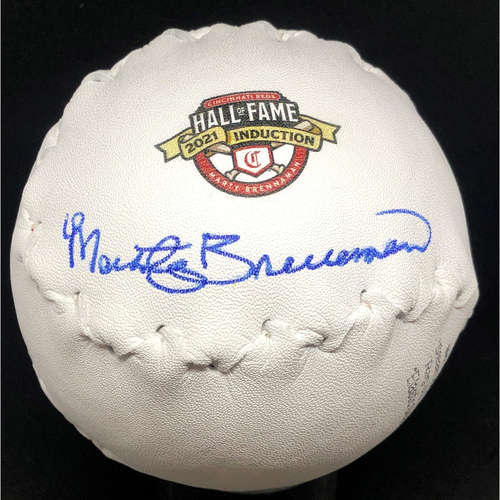Marty Brennaman AUTOGRAPHED Softball with HOF 2021 Induction Logo