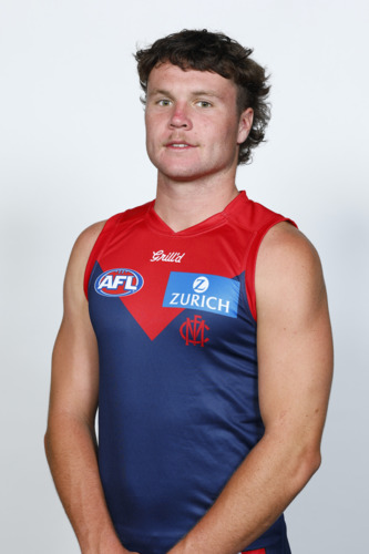 Photo of 2025 Melbourne Demons Retro Gather Round Blue Guernsey - Harvey Langford #19