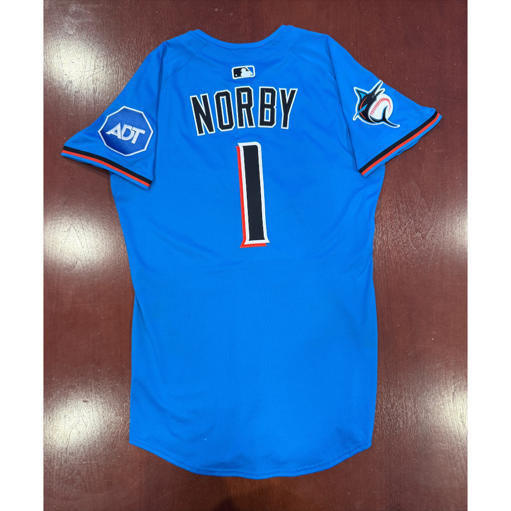 Connor Norby Game-Used Blue Alternate Jersey from 2025 Season