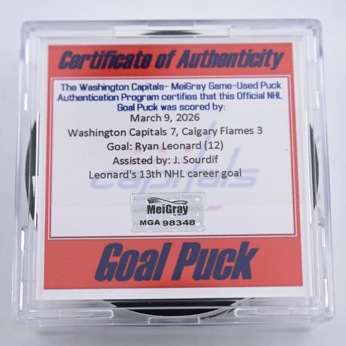 Image of Leonard, Ryan - Washington Capitals - March 9, 2026 vs. Calgary Flames (Capitals Logo)