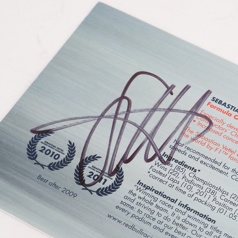 Sebastian Vettel 2012 Signed Red Bull Racing Driver Card F1 Authentics