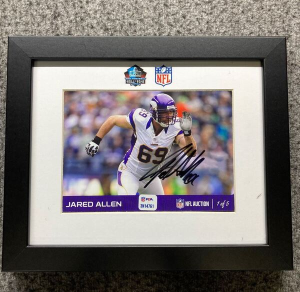 HOF - Vikings Jared Allen NFL Auction Exclusive Signed 5x7 Framed Photo ...