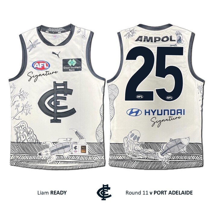 Photo of Liam Reidy #25 Carlton 2026 Indigenous Clash Guernsey