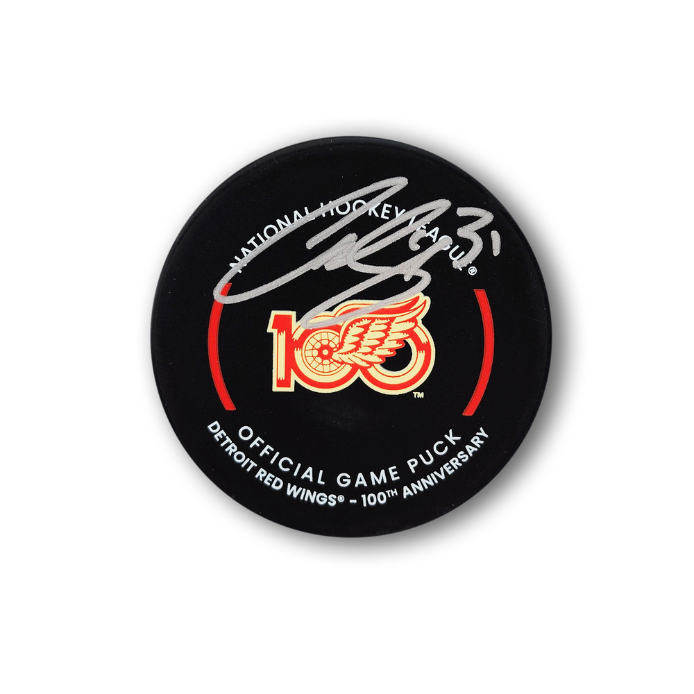 Curtis Joseph Autographed Detroit Red Wings 100th Year Official Hockey Puck