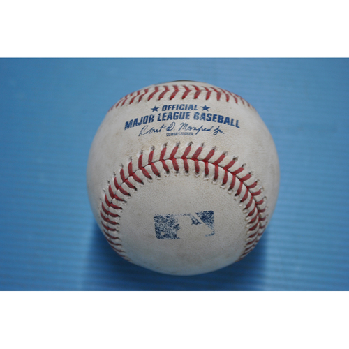 Game-Used Baseball - 2020 NLDS - San Diego Padres vs. Los Angeles Dodgers - Game 2 - Pitcher - Clayton Kershaw, Batter - Fernando Tatis Jr. (Popout to Shortstop) - Top 1