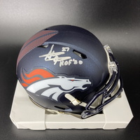 HOF - Broncos Steve Atwater Signed Mini Helmet with HOF 20 Inscription