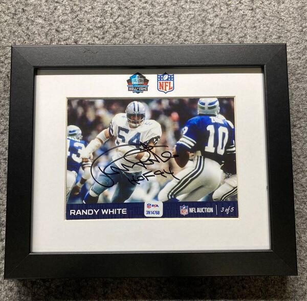HOF - Cowboys Randy White NFL Auction Exclusive Signed 5x7 Framed Photo ...