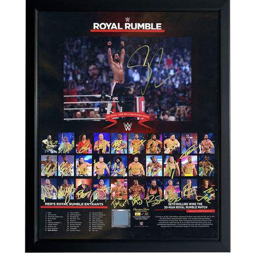 2019 Men's Royal Rumble Entrant Autographed Ring Canvas Plaque (Random Number)