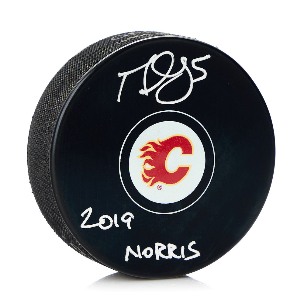 Mark Giordano Signed Calgary Flames Hockey Puck with 2019 Norris Note