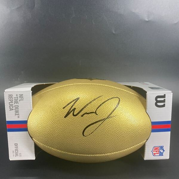NFL - Cardinals Will Johnson Signed Gold Composite Football