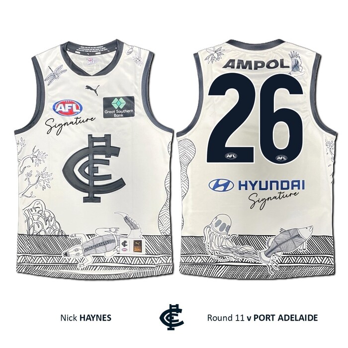 Photo of Nick Haynes #26 Carlton 2026 Indigenous Clash Guernsey