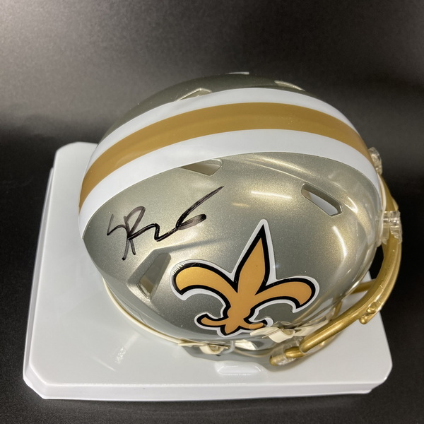 NFL - Saints Spencer Rattler Signed Flash Mini Helmet